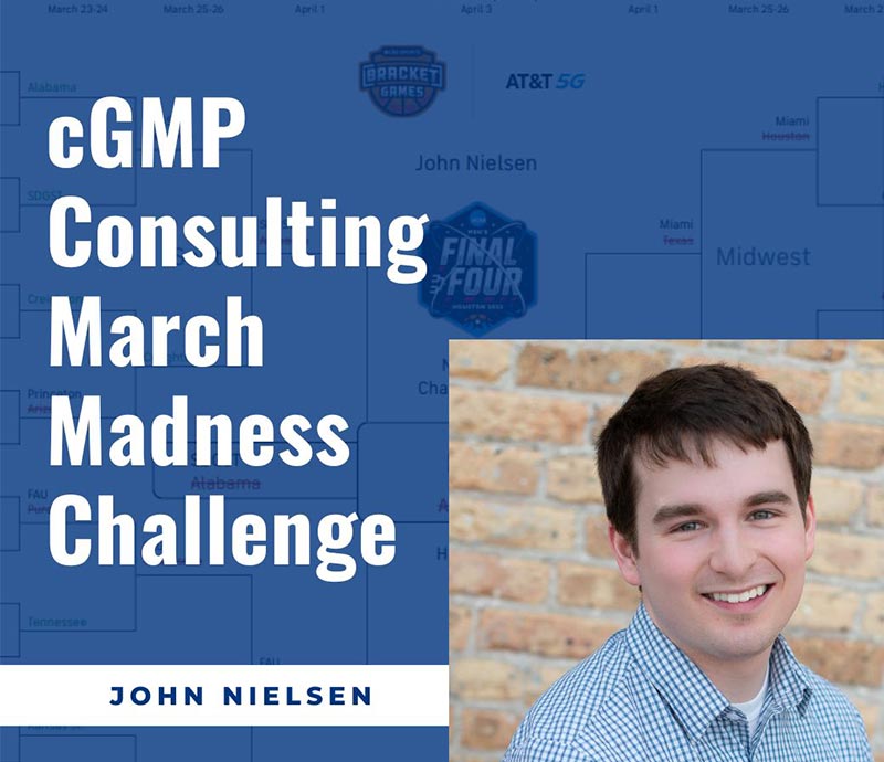 John Nielsen, winner of cGMP Consulting's 2023 March Madness Challenge.